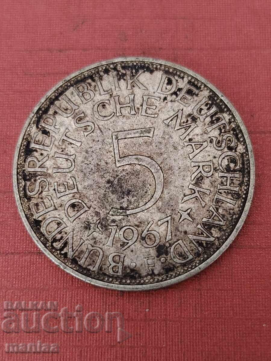 5 μάρκα 1967 Ασήμι