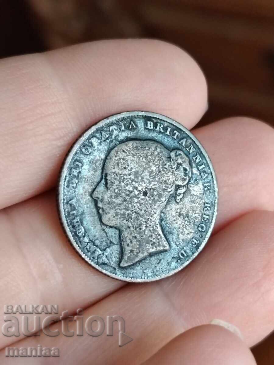 Δημοπρασία 1 σελίνι 1844 Ασημένιο