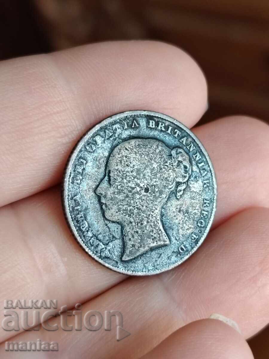 Παράδοση 1 σελίνι 1844 Ασημένιο