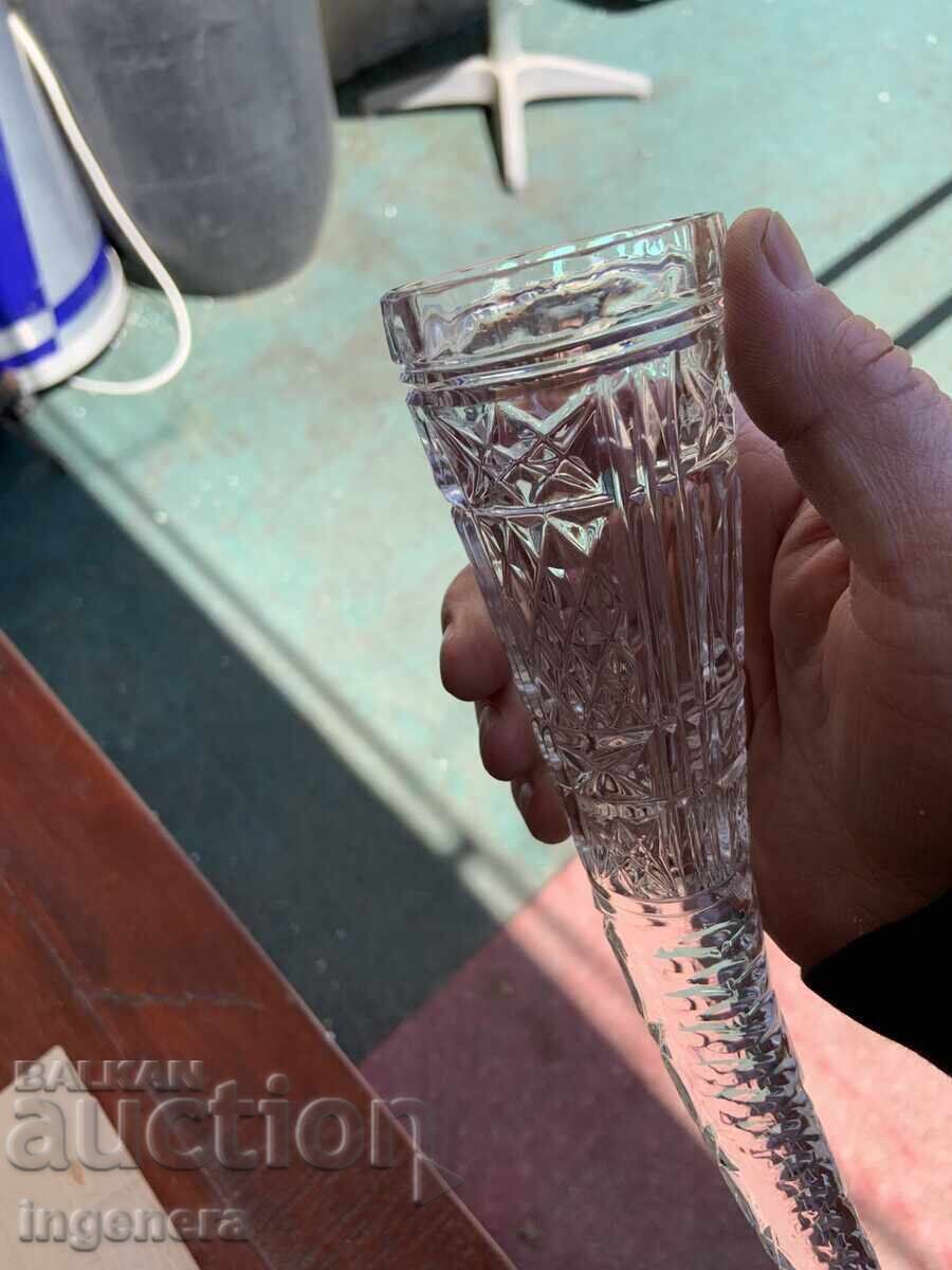 PAHAR FORMĂ DE CORN STICLĂ CRISTAL GROS RELIEF DIN PERIOADA SOCIALISTĂ-URSS - 5