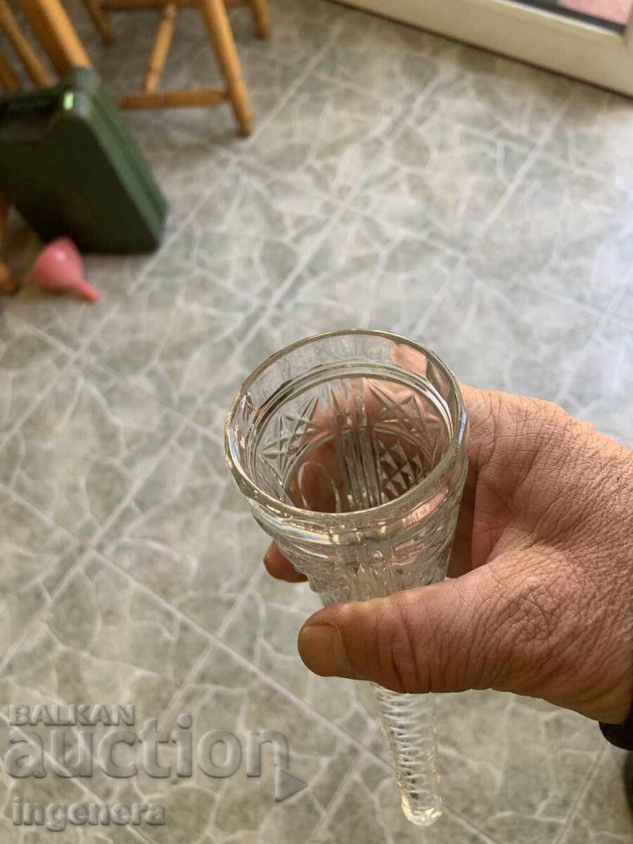 PAHAR FORMĂ DE CORN STICLĂ CRISTAL GROS RELIEF DIN PERIOADA SOCIALISTĂ-URSS - 6