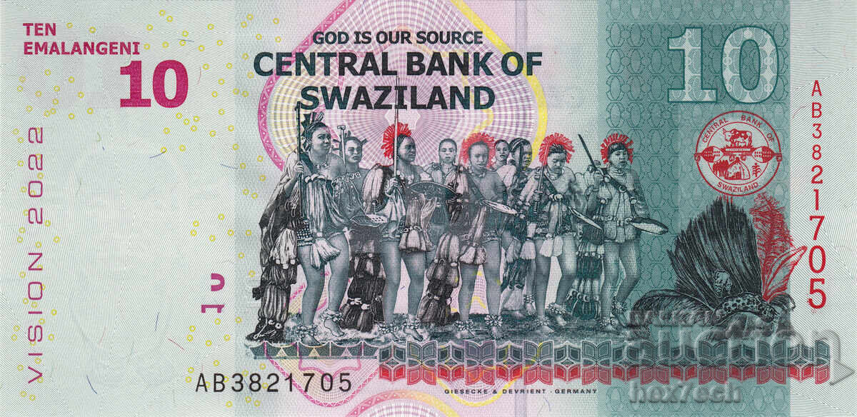 Аукцион ❤️ ⭐ Свазиленд 2015 10 емалангени UNC нова ⭐ ❤️