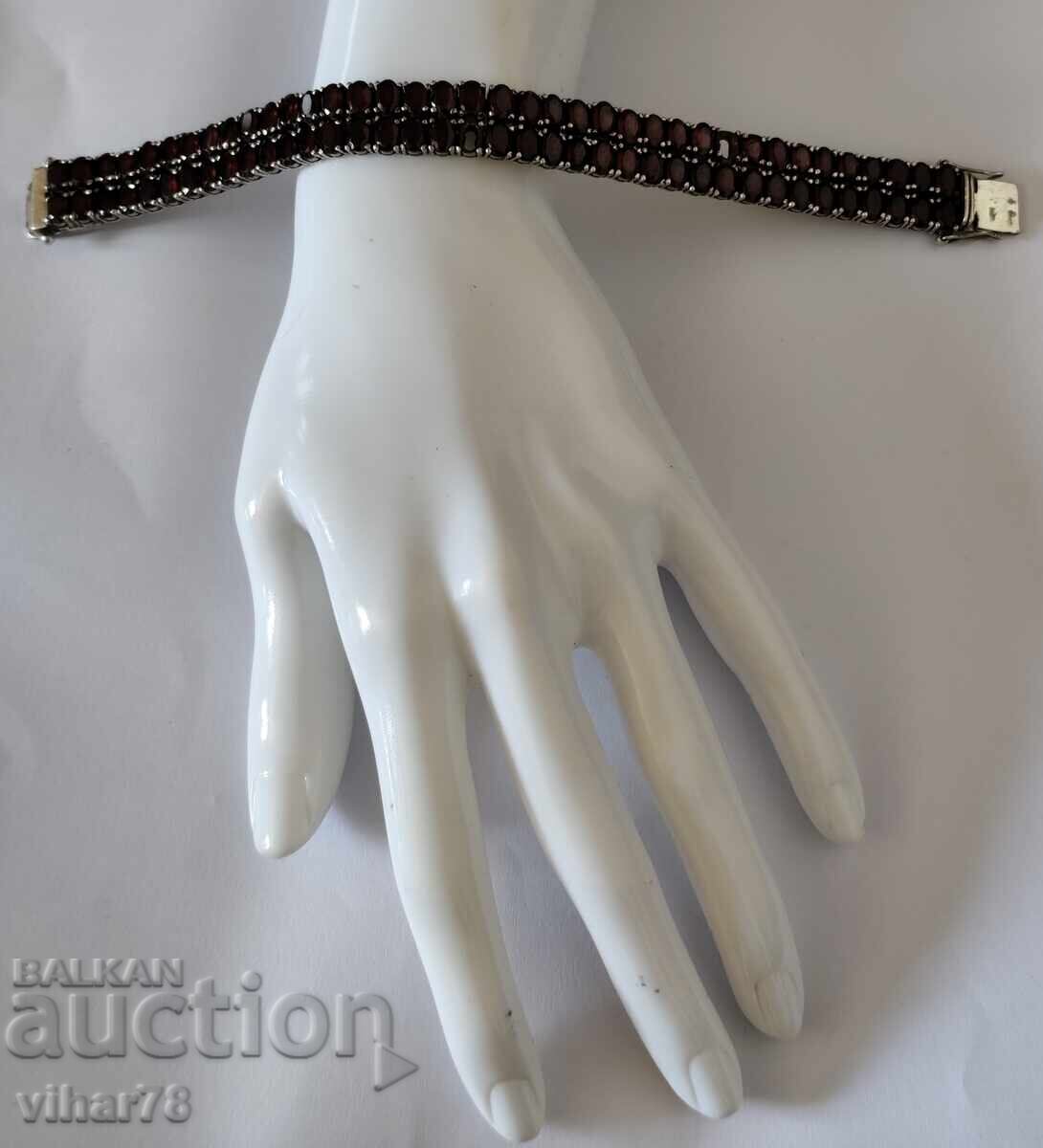 silver bracelet with garnet - 5