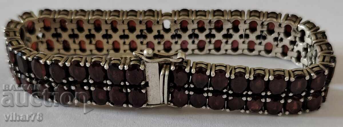 silver bracelet with garnet - 6