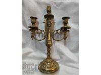 Голям масивен бронзов свещник – 34 см "Троица“-2 кг