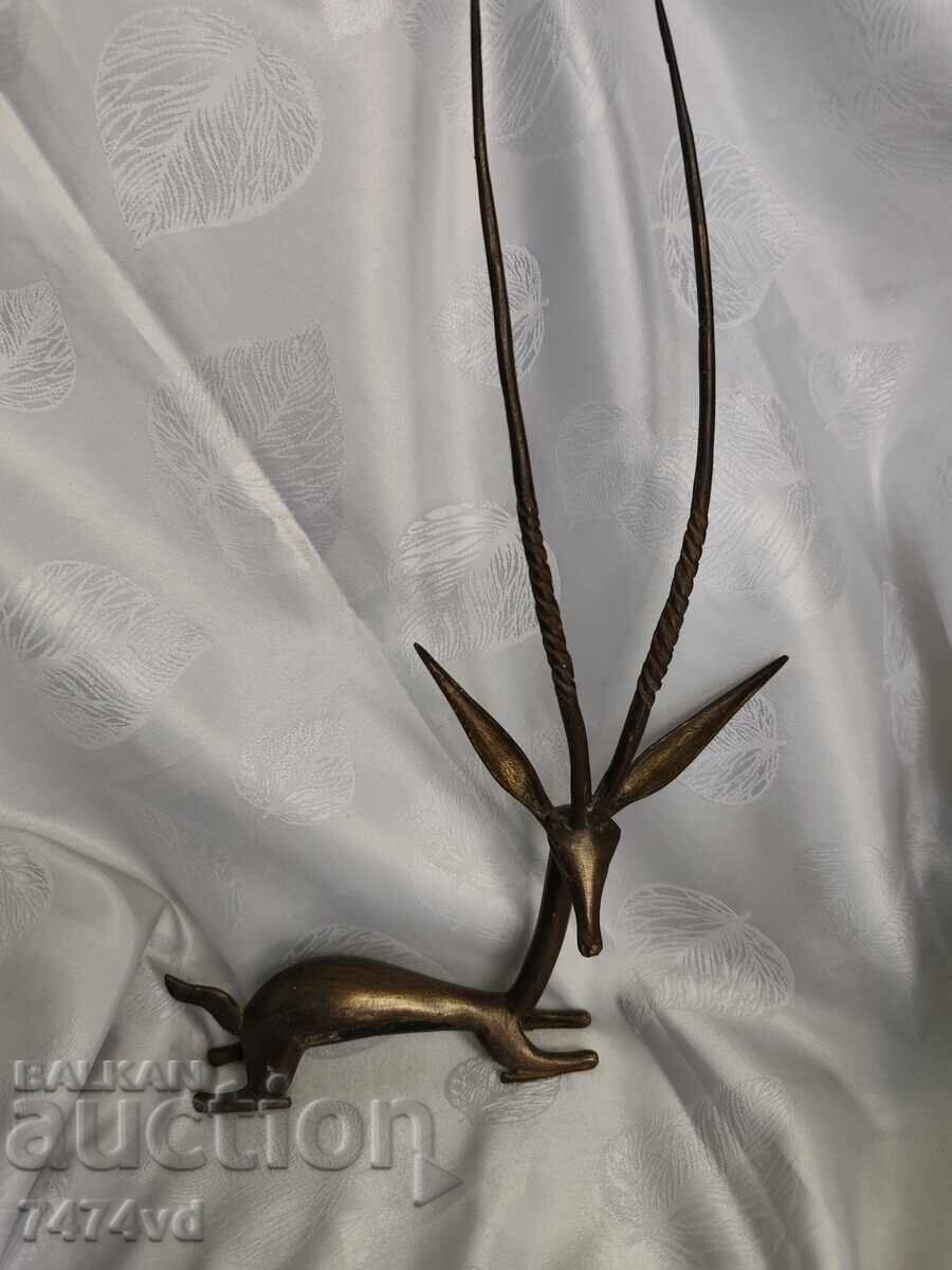 Statuetă elegantă înaltă din bronz - Antilopă Oryx 40 cm