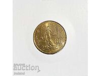 Франция UNC Евромонета 10 Цента 2001 Cent France Евро Цент