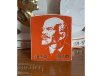 Plachetă de colecție din porțelan „V.I. Lenin – 100 de ani”
