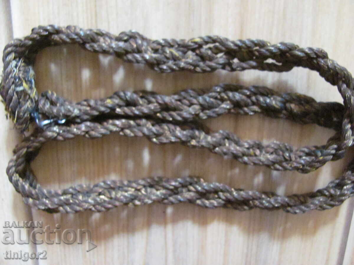 19век плетен колан от метална златна сърма за носия - 5