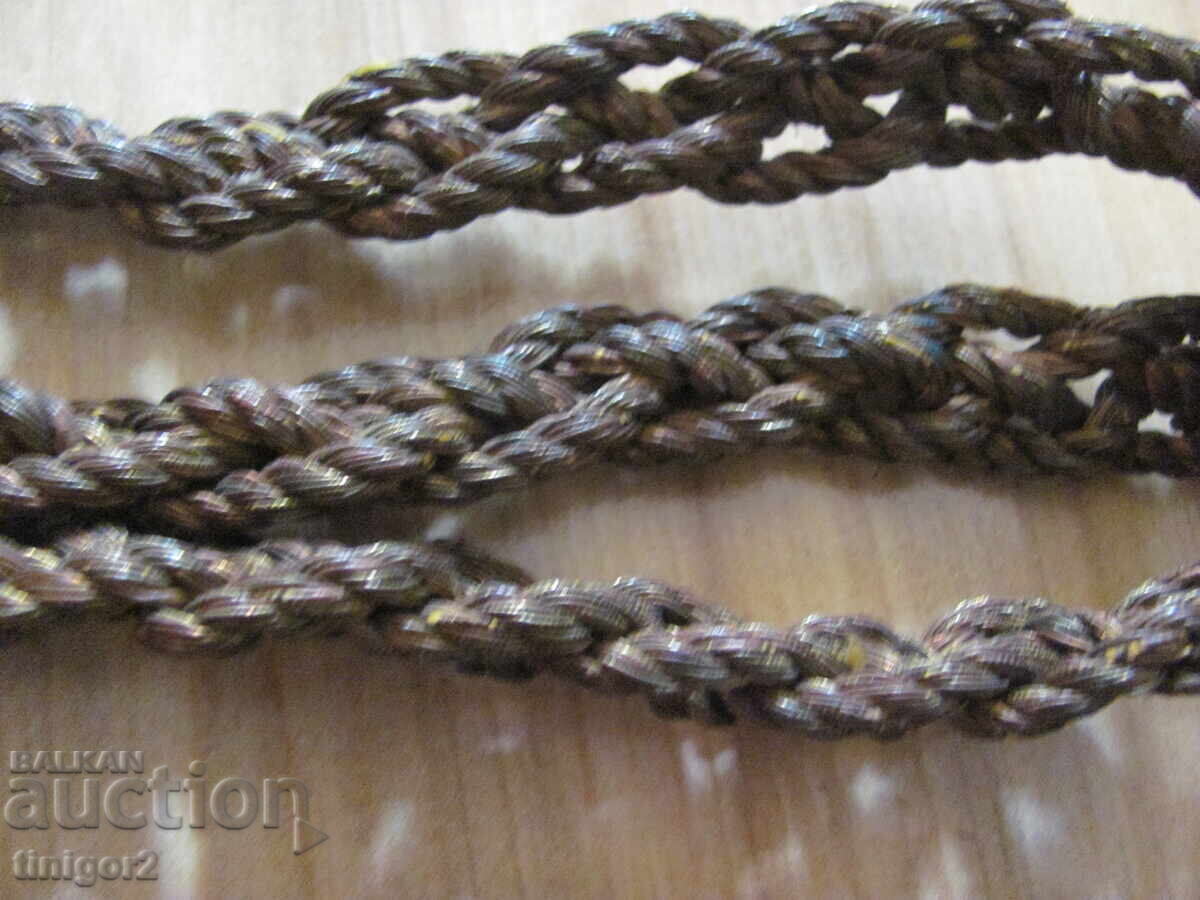 19век плетен колан от метална златна сърма за носия - 6