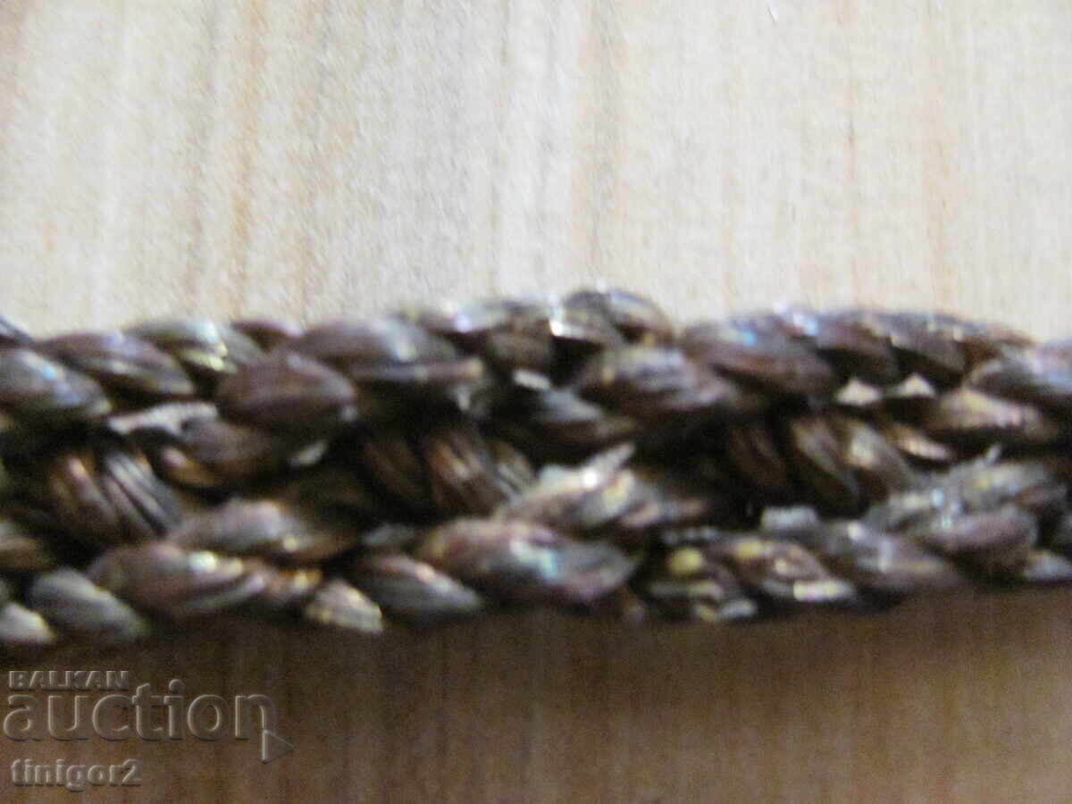 19век плетен колан от метална златна сърма за носия - 7