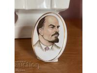 Placă decorativă rară de colecție din porțelan „Lenin”