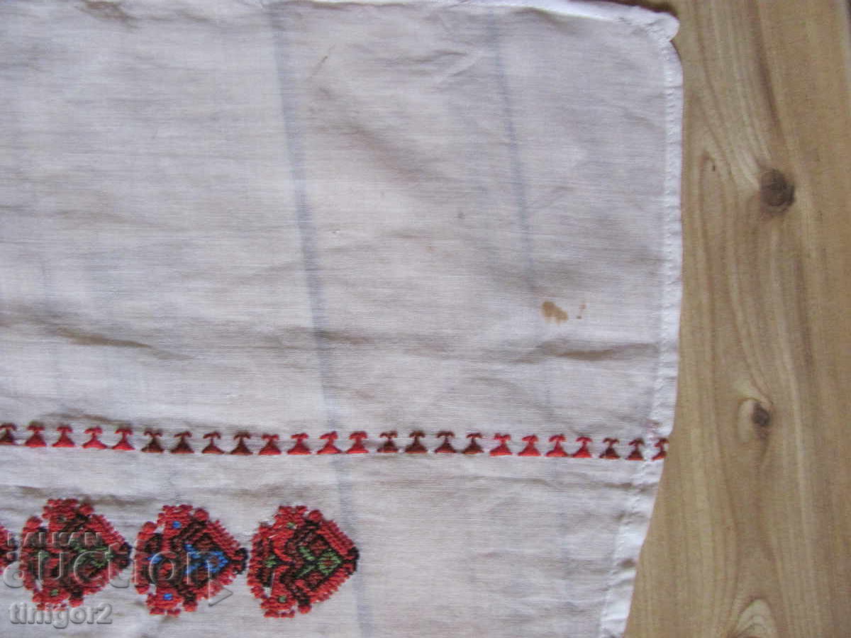 Față de masă cusută manual, caro, motive populare, 115x78 cm - 5