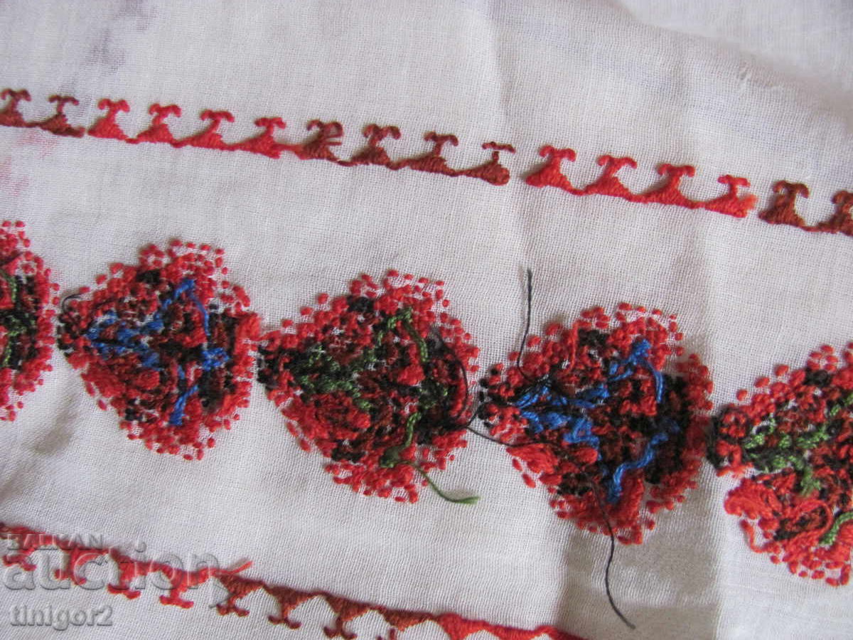 Față de masă cusută manual, caro, motive populare, 115x78 cm - 6