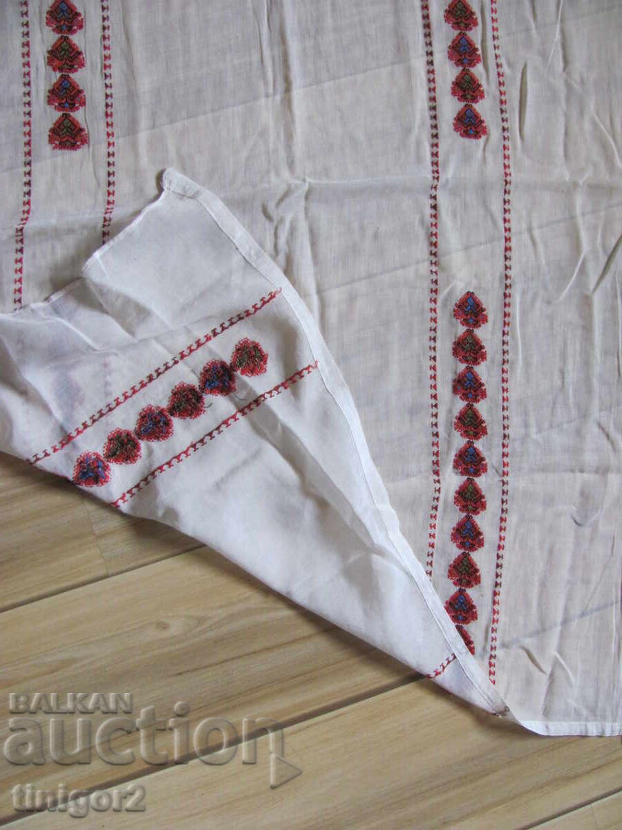 Față de masă cusută manual, caro, motive populare, 115x78 cm - 7