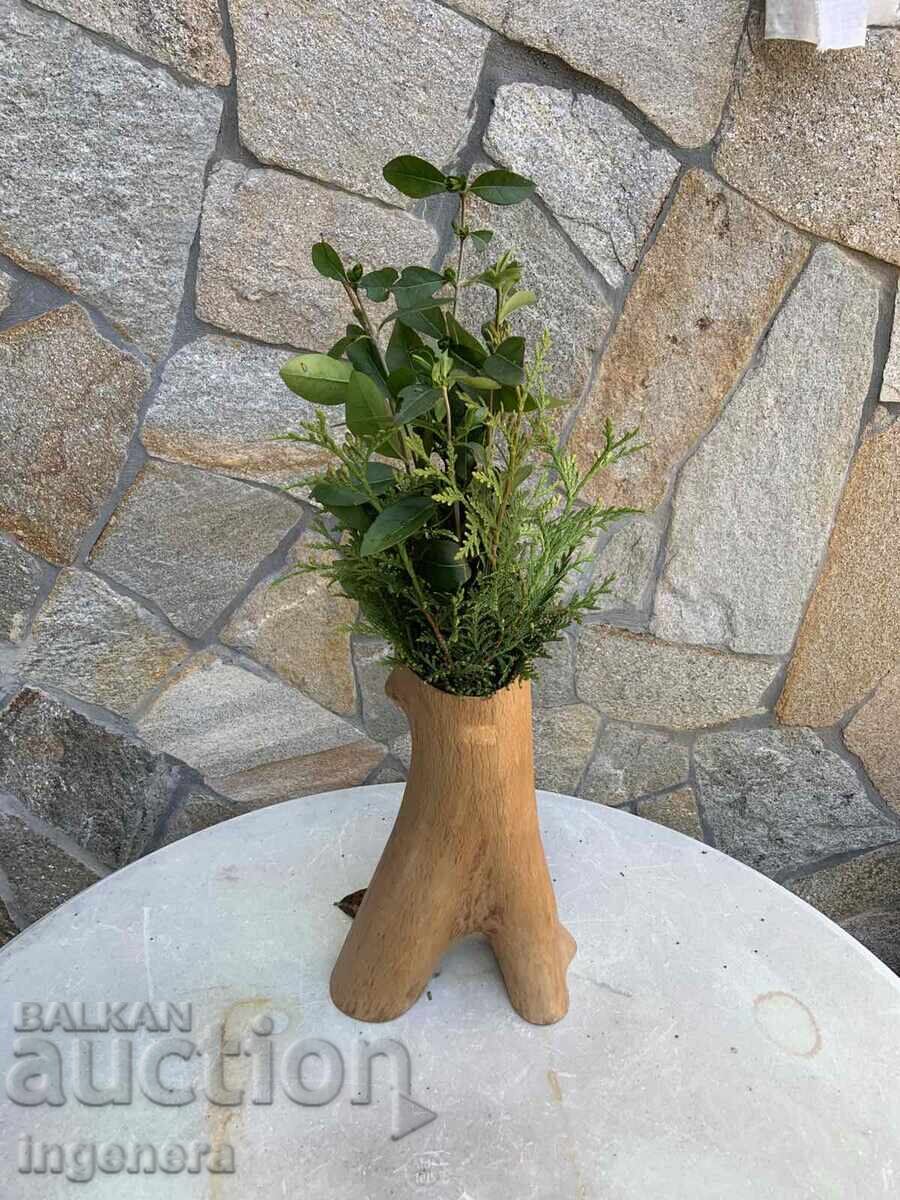 VAZĂ DIN LEMN, ARTĂ DIN LEMN, PIESĂ NATURALĂ PENTRU FLORI USCATE cu preț € 12.00 | 23.47 BGN