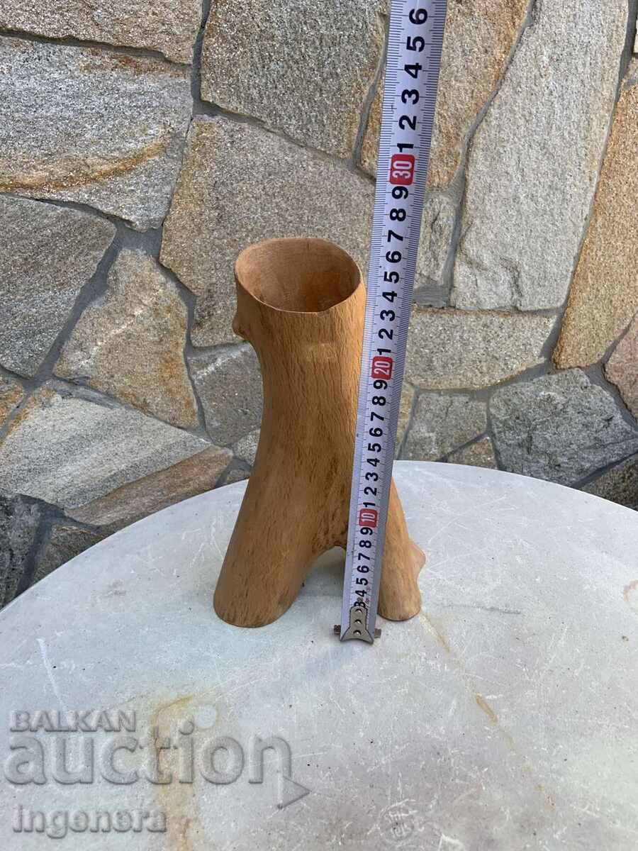 Licitație VAZĂ DIN LEMN, ARTĂ DIN LEMN, PIESĂ NATURALĂ PENTRU FLORI USCATE