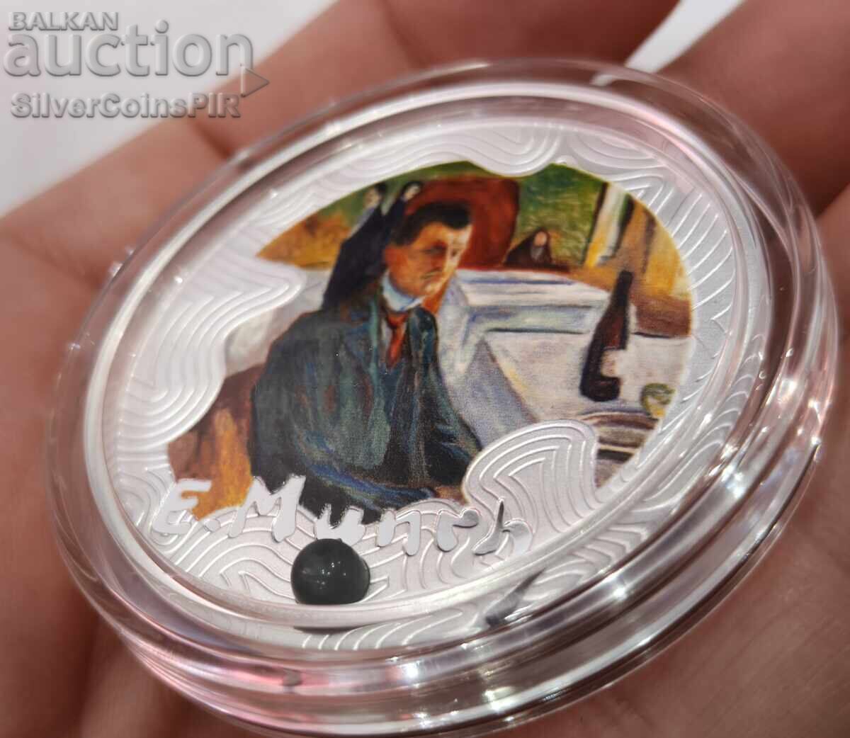 Licitație Argint 500 Fr. Autoportret cu vin 2024 Camerun Edvard Munch