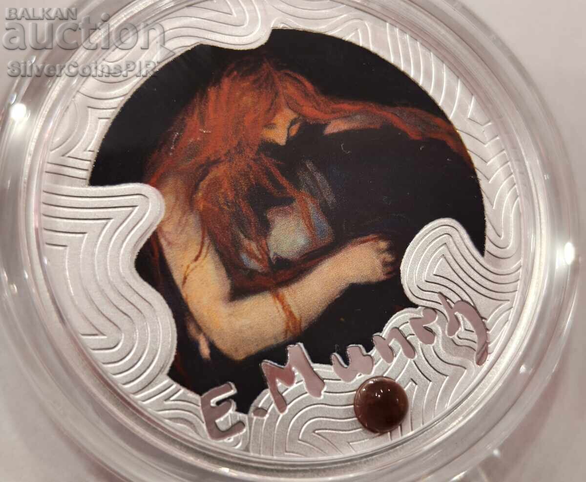 Livrarea Argint 500 Fr. Autoportret cu vin 2024 Camerun Edvard Munch