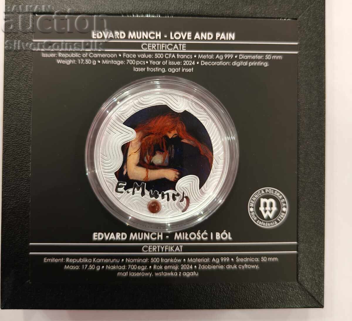 Argint 500 Fr. Autoportret cu vin 2024 Camerun Edvard Munch