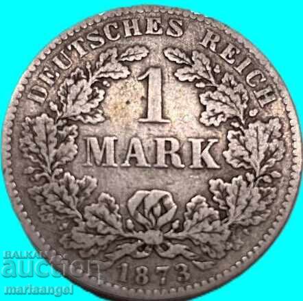 Germania 1 marcă 1873 B-Hanovra - rară - 5