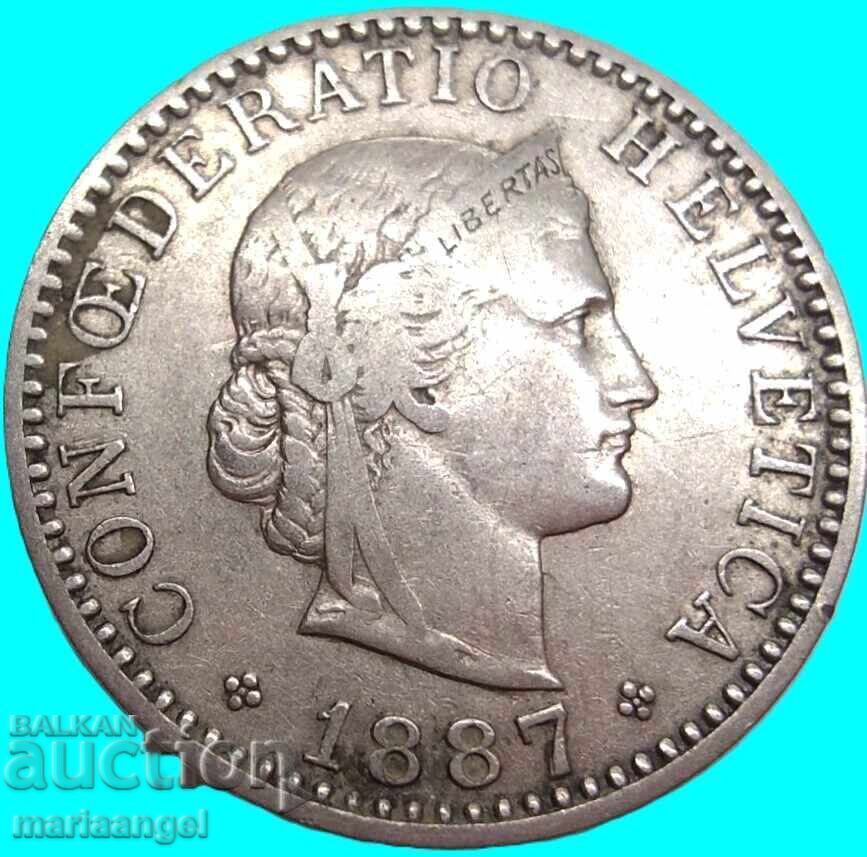 20 Rapen 1887 Elveția Cantonul Berna - an rar - 5