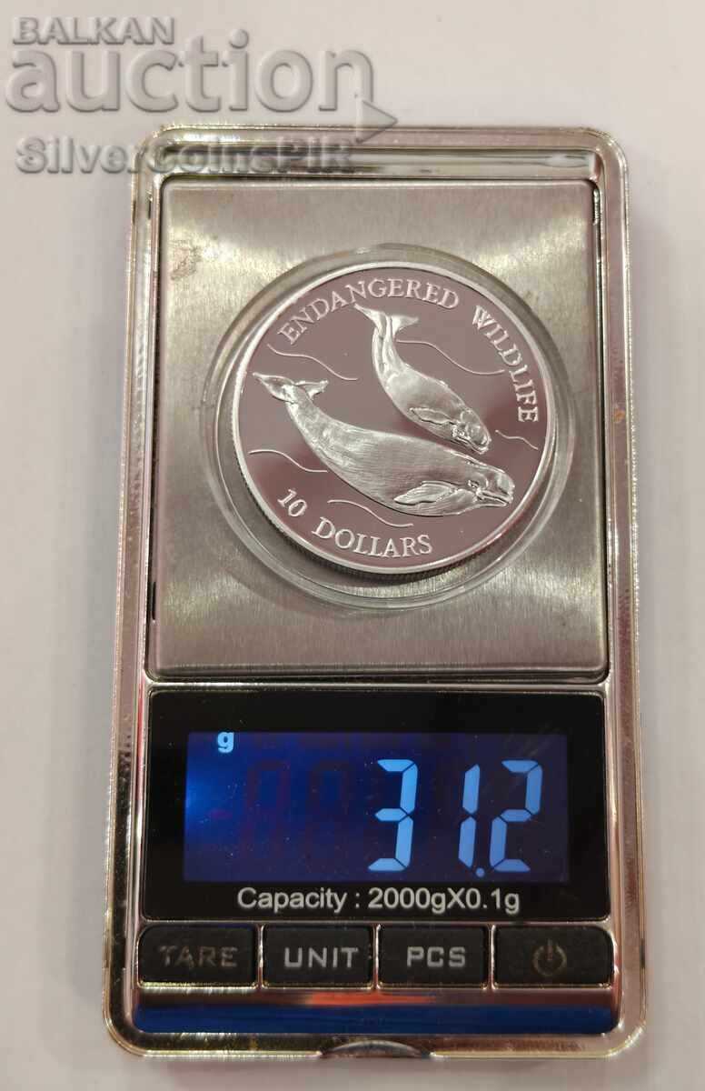 Ασημένιο νόμισμα 10 Δολαρίων 1992 Νήσοι Νιούε Απειλούμενα Ζώα - 6