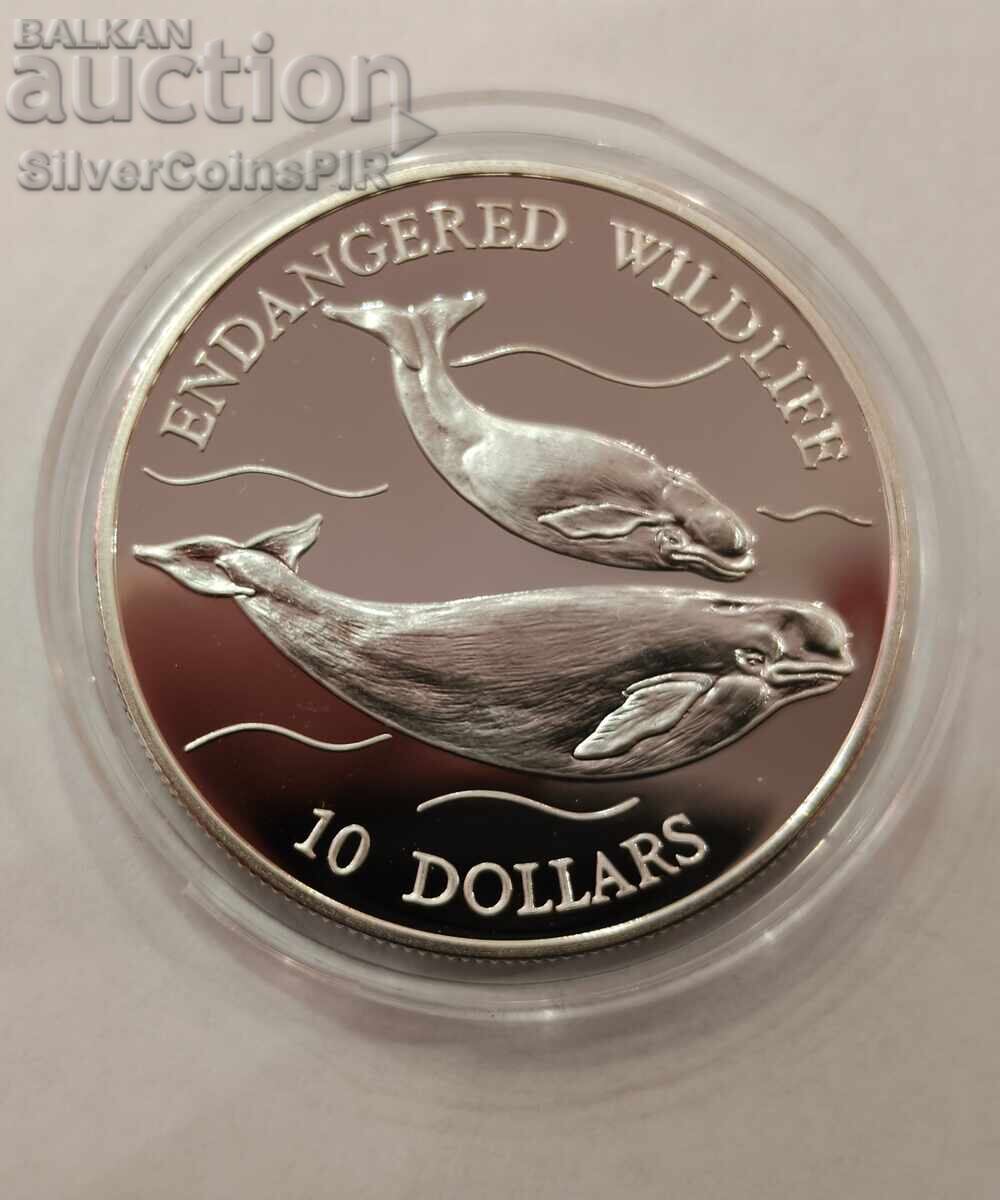 Ασημένιο νόμισμα 10 Δολαρίων 1992 Νήσοι Νιούε Απειλούμενα Ζώα