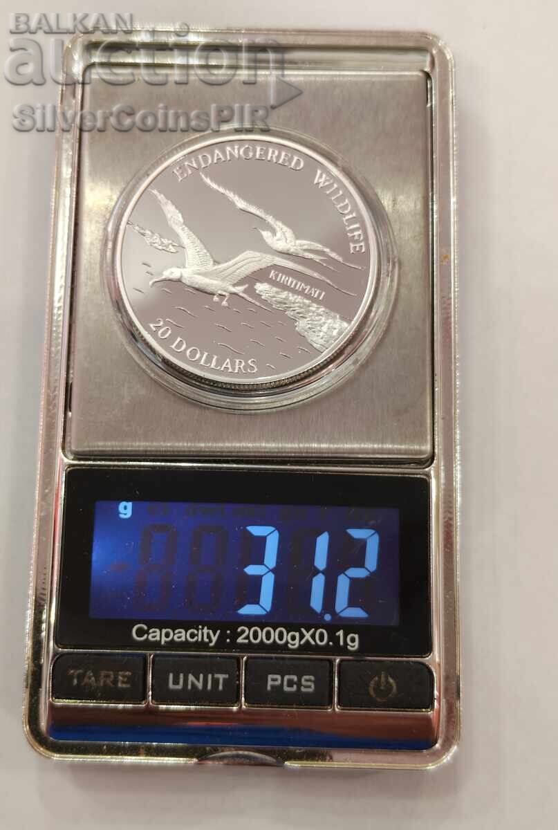 Ασημένιο νόμισμα 20 Δολαρίων 1992 Κιριμπάτι Απειλούμενα Ζώα - 7
