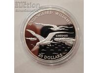 Silver 20 Dollars 1992 Kiribati Endangered Animals