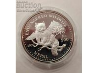 Ασήμι 500 Ρουπίες 1992 Νεπάλ Απειλούμενα Ζώα