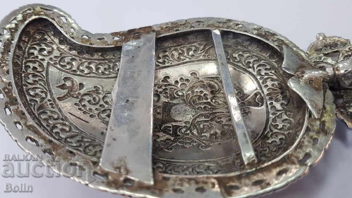 Rare Silver Gilded Revival Belt Buckle, Belt Buckles - 19th Century - 5