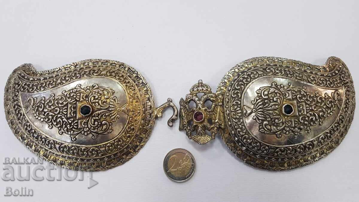 Rare Silver Gilded Revival Belt Buckle, Belt Buckles - 19th Century - 6
