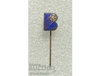 insignă veche fotbal VITOȘA SOFIA, V mic, email albastru