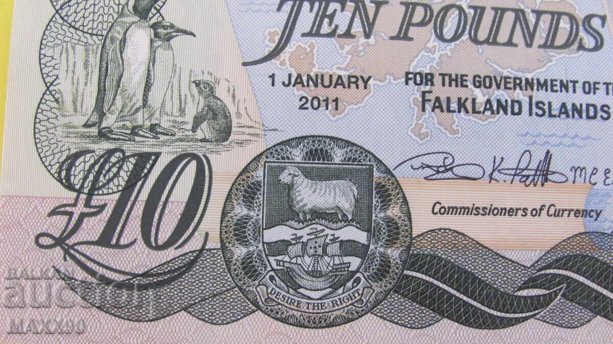 Livrarea 10 lire 2011 Insulele Falkland UNC