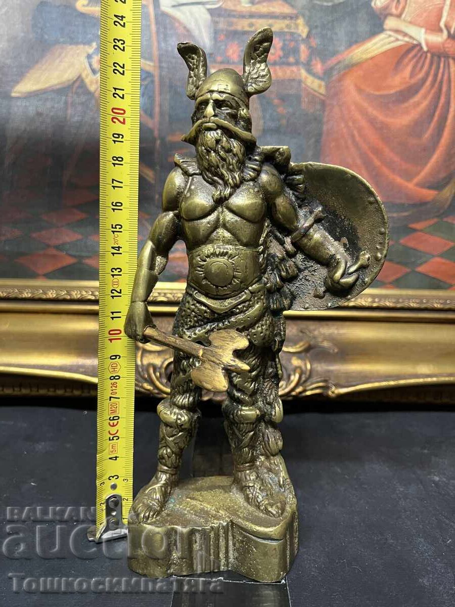 Masivă figurină din bronz a unui războinic viking - 5