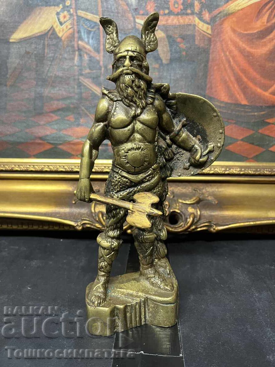 Masivă figurină din bronz a unui războinic viking - 7