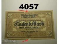 Germania 1000 mărci 1922 Note Württembergische Notenbank