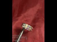 Women's silver ring with 585 gold