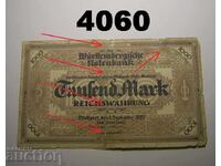 Германия 1000 марки 1922 Забележки Württembergische Notenban