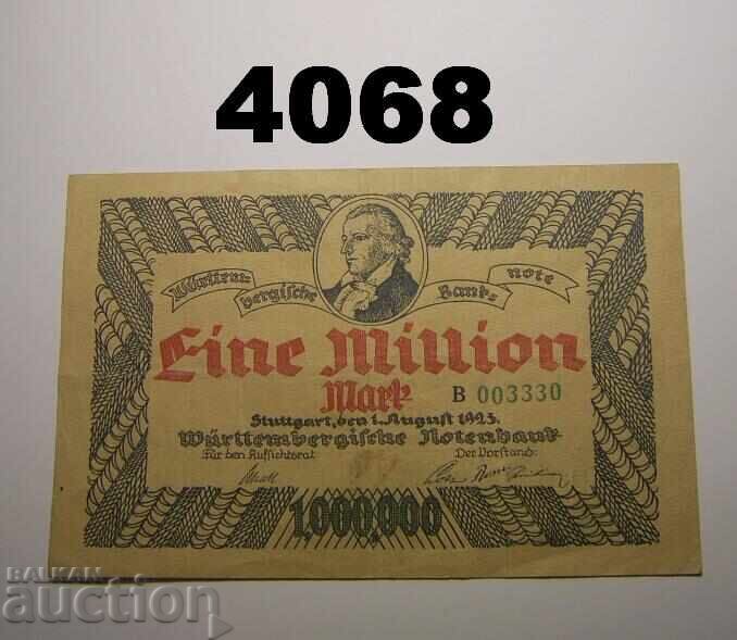 Germany 1 million marks 1923 Württembergische Notenbank