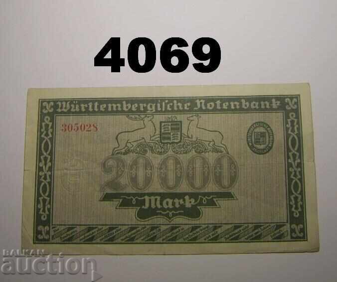Германия 20000 марки 1923 Württembergische Notenbank с цена € 5.00 | 9.78 лв.
