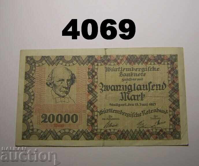 Германия 20000 марки 1923 Württembergische Notenbank