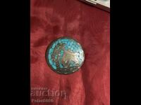 Сребърна брошка с тюркоаз