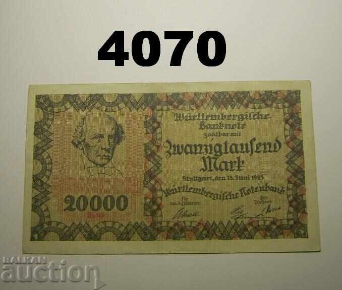 Германия 20000 марки 1923 Württembergische Notenbank