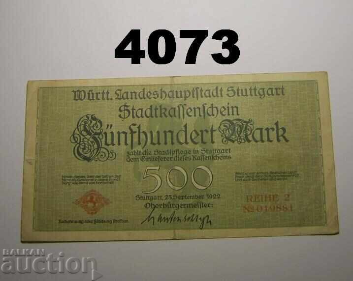 Germania Württemberg 500 mărci 1922 Stuttgart