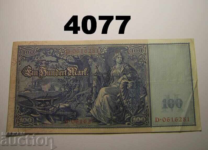 Γερμανία 100 μάρκα 1909 κόκκινη σφραγίδα με τιμή € 5.00 | 9.78 BGN