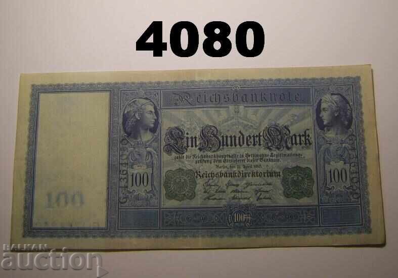 Γερμανία 100 μάρκα 1910 πράσινη σφραγίδα