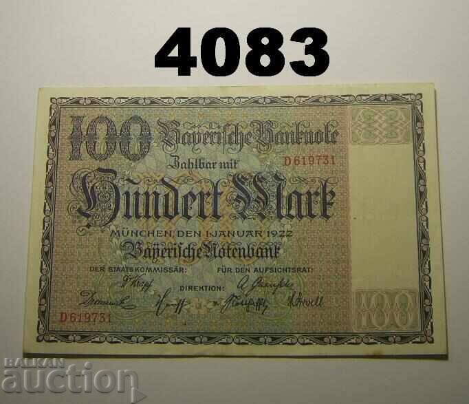Γερμανία 100 μάρκα 1922 Bayerische Notenbank