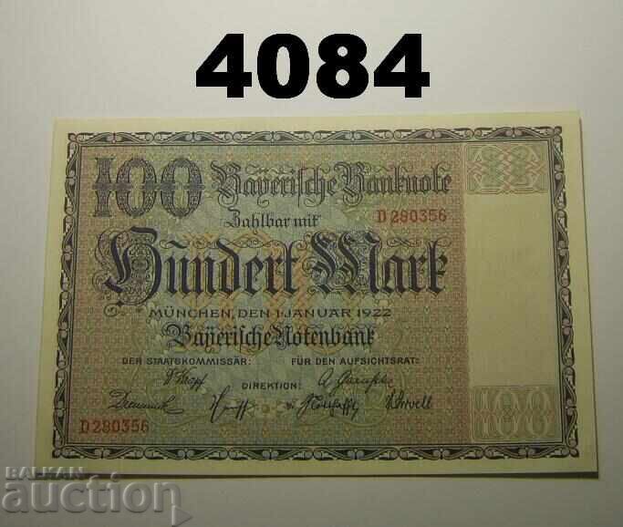 Germania 100 mărci 1922 Bayerische Notenbank